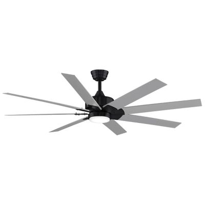 Fanimation Levon DC Ceiling Fan - Color: Black - Blade Color: Brushed Nicke