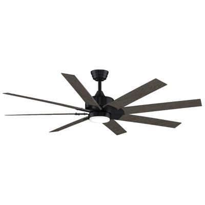 Fanimation Levon DC Ceiling Fan - Color: Black - Blade Color: Weathered Woo