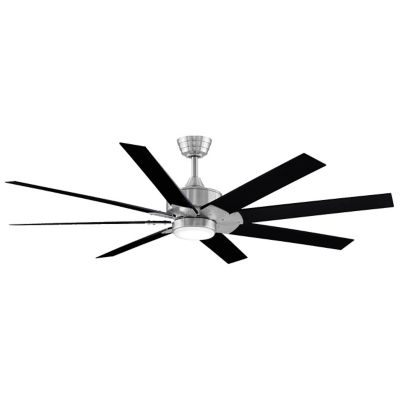 Fanimation Levon DC Ceiling Fan - Color: Nickel - Blade Color: Black - FPD7