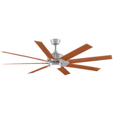 Fanimation Levon DC Ceiling Fan - Color: Nickel - Blade Color: Cherry - FPD