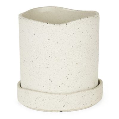 FRL2548534 ferm LIVING Uneru Pot - Color: White - Size: Small sku FRL2548534