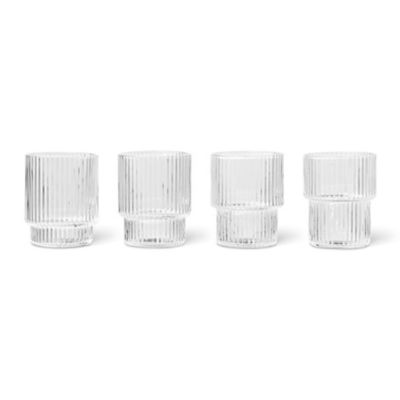 ferm LIVING Ripple Small Glasses - Set of 4 - Color: Clear - 100373211