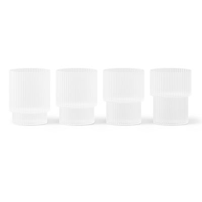 ferm LIVING Ripple Small Glasses - Set of 4 - Color: White - 1104269327