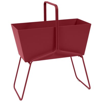 Fermob Basket High Planter - Color: Red - 323143