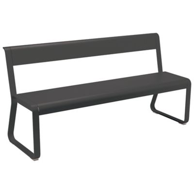 Fermob Bellevie Bench with Back - Color: Black - 841542