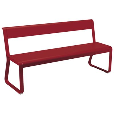 Fermob Bellevie Bench with Back - Color: Red - 841543