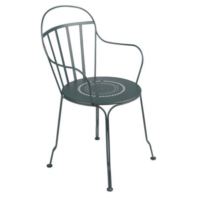 Fermob Louvre Stacking Arm Chair Set of 2 - Color: Green - 080202