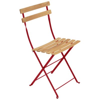 Fermob Bistro Folding Naturel Chair - Set of 2 - Color: Red - 510767