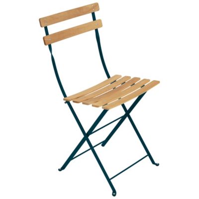 Fermob Bistro Folding Naturel Chair - Set of 2 - Color: Blue - 510721