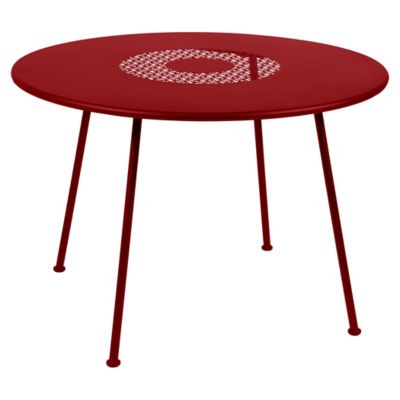 Fermob Lorette Round Perforated Table - Color: Red - 576143