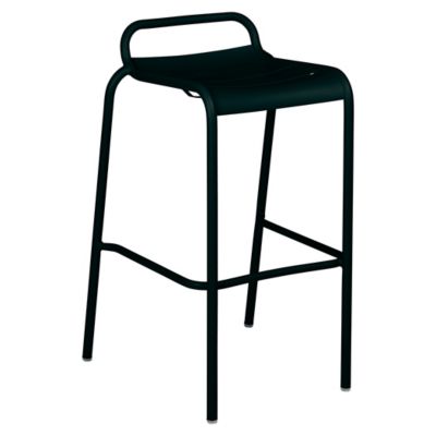 Fermob Luxembourg Low Back High Stool - Set of 2 - Color: Black - 411242