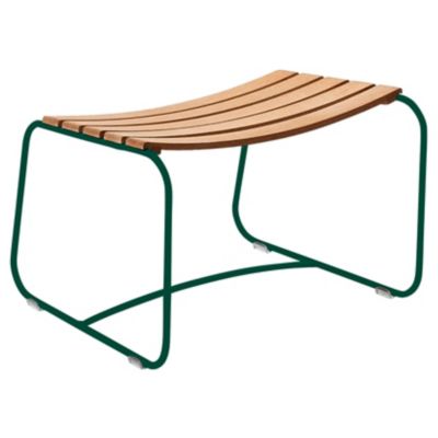 FRM2549343 Fermob Surprising Teak Footrest - Color: Green - 1 sku FRM2549343