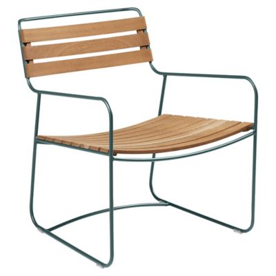 Fermob Surprising Teak Low Armchair - Color: Grey - 124426