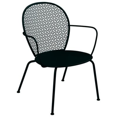 Fermob Lorette Low Armchair - Set of 2 - Color: Black - 571342