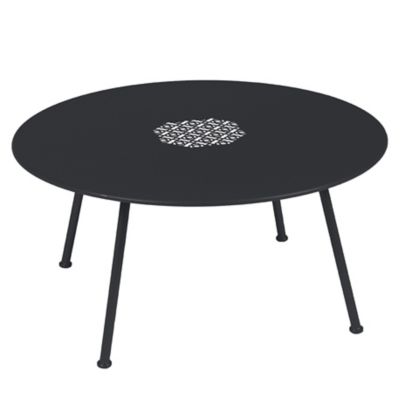 Fermob Lorette Perforated Round Low Table - Color: Black - 574047