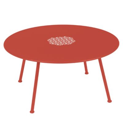 Fermob Lorette Perforated Round Low Table - Color: Orange - 574045