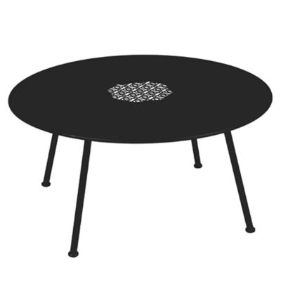 Fermob Lorette Perforated Round Low Table - Color: Black - 574042