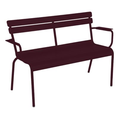 Fermob Luxembourg Garden Arm Bench - Color: Red - 4116B9