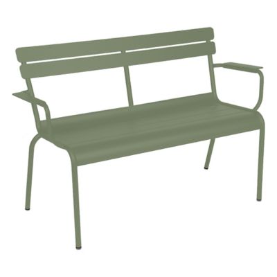 FRM2404087 Fermob Luxembourg Garden Arm Bench - Color: Green  sku FRM2404087