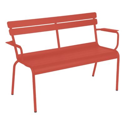 FRM2404088 Fermob Luxembourg Garden Arm Bench - Color: Orange sku FRM2404088