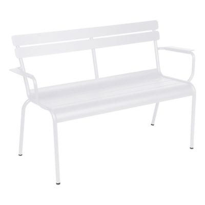 FRM2404092 Fermob Luxembourg Garden Arm Bench - Color: White  sku FRM2404092