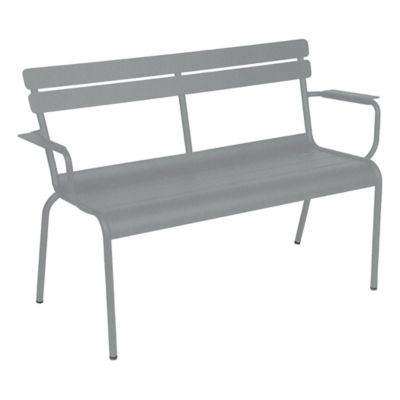 Fermob Luxembourg Garden Arm Bench - Color: Grey - 4116C7