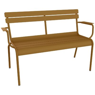 Fermob Luxembourg Garden Arm Bench - Color: Brown - 4116D2