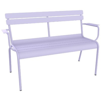 Fermob Luxembourg Garden Arm Bench - Color: Purple - 4116D1