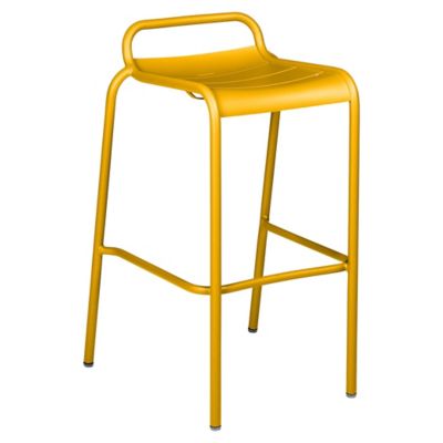 Fermob Luxembourg Barstool with Low Back - Set of 2 - Color: Yellow - 4112C