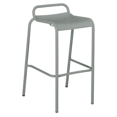 Fermob Luxembourg Barstool with Low Back - Set of 2 - Color: Grey - 4112C7