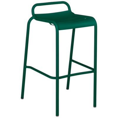 Fermob Luxembourg Barstool with Low Back - Set of 2 - Color: Green - 411202