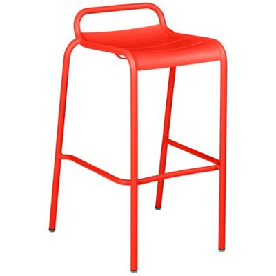 Fermob Luxembourg Barstool with Low Back - Set of 2 - Color: Orange - 41124