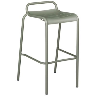 Fermob Luxembourg Barstool with Low Back - Set of 2 - Color: Green - 411282