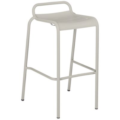 Fermob Luxembourg Barstool with Low Back - Set of 2 - Color: Grey - 4112A5