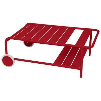 Fermob Luxembourg Low Table with Casters - Color: Red - 416843