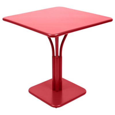 Fermob Luxembourg Square Pedestal Table - Color: Red - Size: Small - 414267