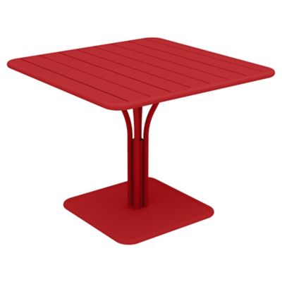 Fermob Luxembourg Square Pedestal Table - Color: Red - Size: Large - 413967