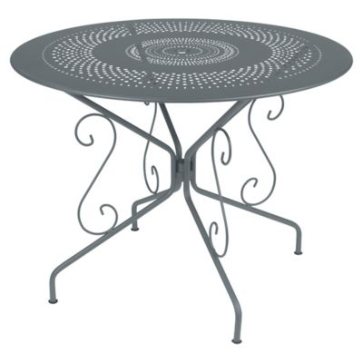 Fermob Montmarte Perforated Round Table - Color: Grey - Size: Small - 06302