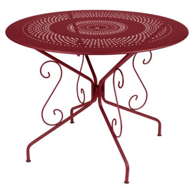 Fermob Montmarte Perforated Round Table - Color: Red - Size: Small - 063043