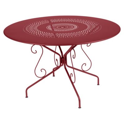 Fermob Montmarte Perforated Round Table - Color: Red - Size: Medium - 06314