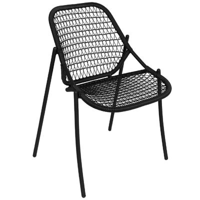 Fermob Sixties Outdoor Stackable Chair - Set of 2 - Color: Black - 170242