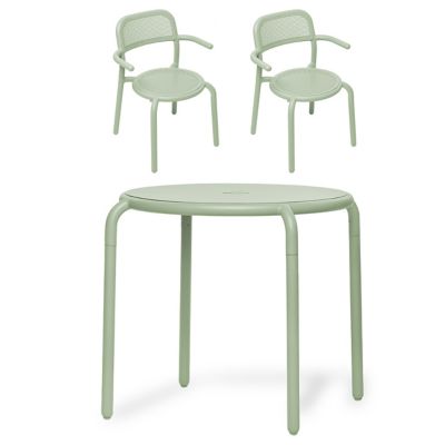 Fatboy Toni Bistreau Outdoor Dining Table Set with Armchairs - Color: Green