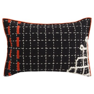 Bandas Pillow D - Color: Black - Gan Rugs 141386