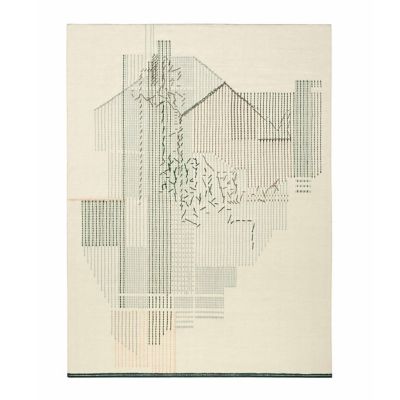 Gan Rugs Backstitch Composition Area Rug - Color: Cream - Size: 5 ft 7 x