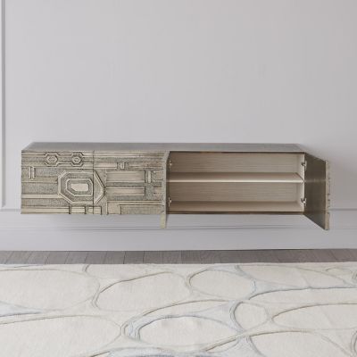 Global Views Abstract Block Cabinet - Color: Silver - 9.93122