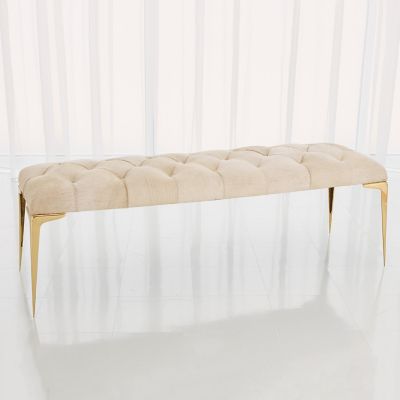 GLV2002621 Global Views Stiletto Bench - Color: White - 9.927 sku GLV2002621