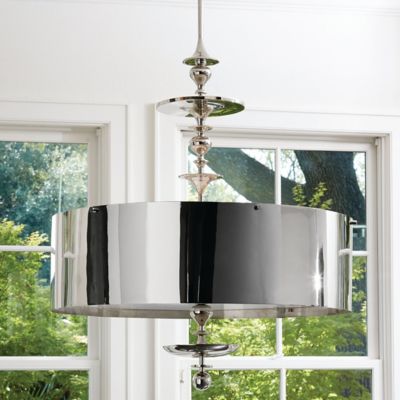 Global Views Turned Pendant Light Chandelier - Color: Silver - Size: Large 