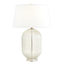 Clear Glass Ribbed Barrel Table Lamp