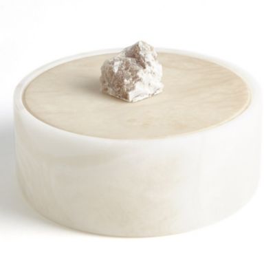 GLV2441967 Global Views Alabaster Box with Rock Rinial - Colo sku GLV2441967