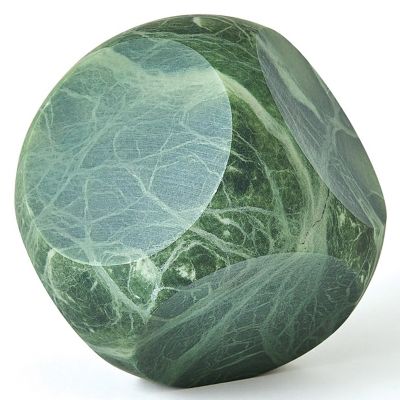 Global Views Square Alabaster Object - Color: Green - 3.31759